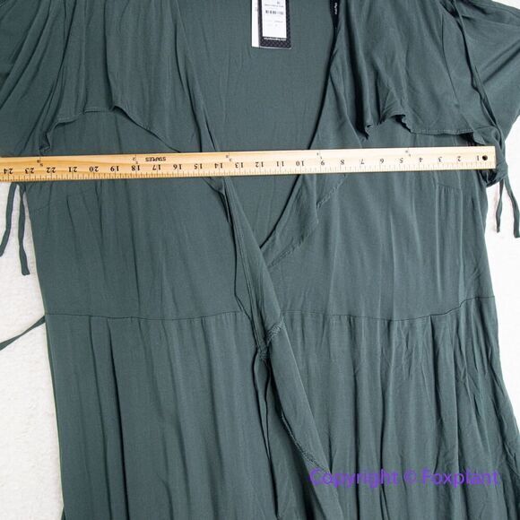 New! City Chic Fiesta Fun Maxi Dress in olive jungle green, plus size 16 - Picture 9 of 16
